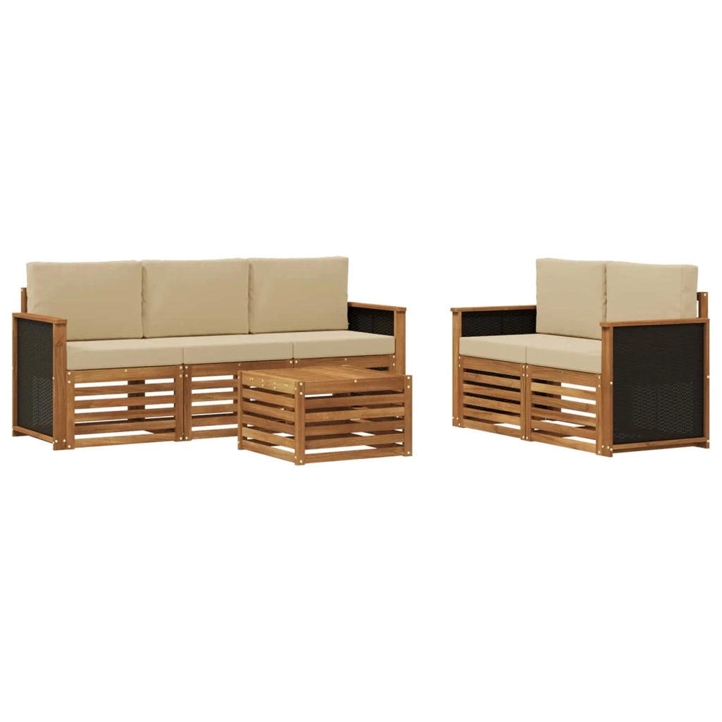 Set divani con cuscino 6 pcs Legno di Acacia Massello 3384014