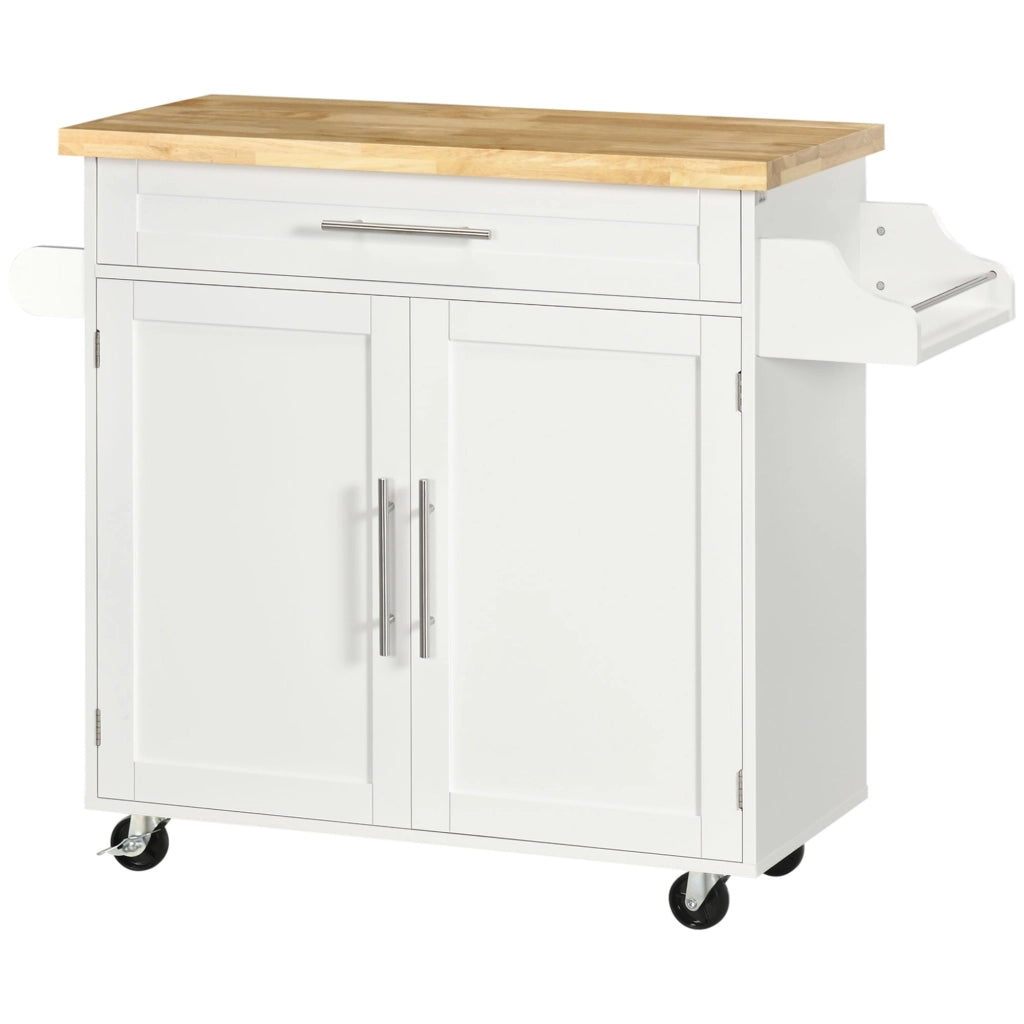 Carrello da Cucina ¨C Xylo ¨C Bianco, 109x40x89 cm, Portaspezie, Portasciugamani