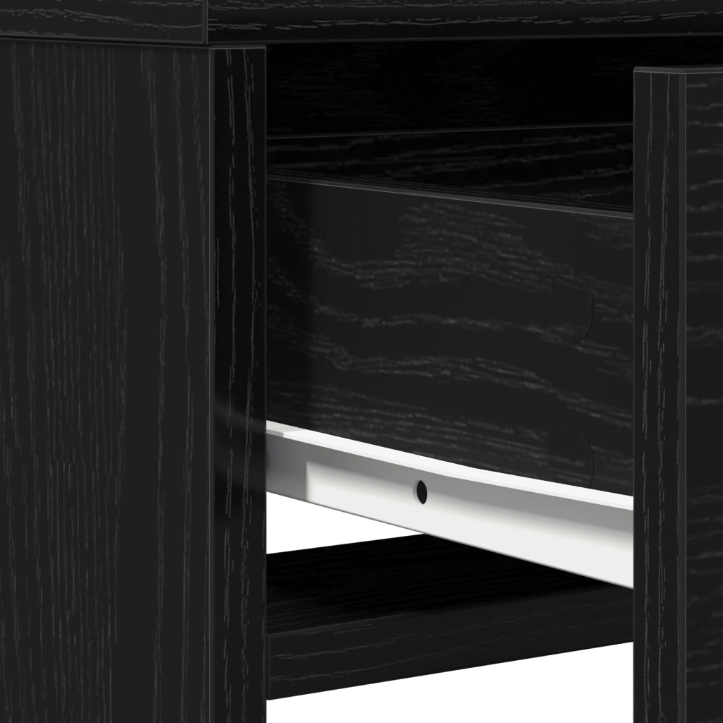 Tavolo da trucco  con luci LED, Nero Oak, 50x41x135 cm
