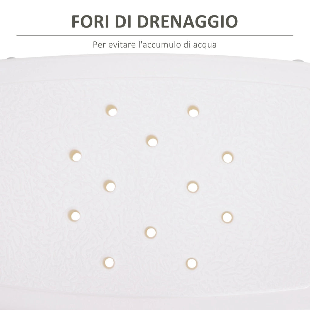 Sgabello per Doccia Bagno antiscivolo bianco altezza regolabile