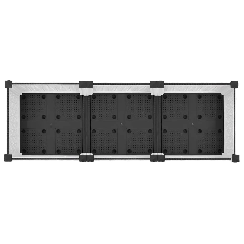 Fioriera rialzata per piante fiori terrazza giardino 120 x 40 x 23 cm polipropilene bianco 02_0039196