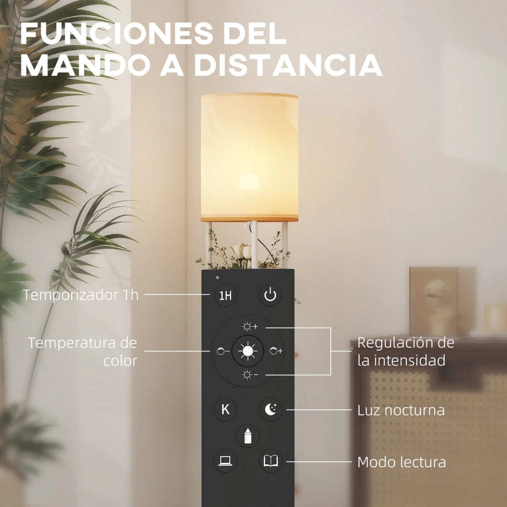 Lampada da Terra con Scaffale 3 Temperature ¨C zephmum ¨C Grigio 120x40x180