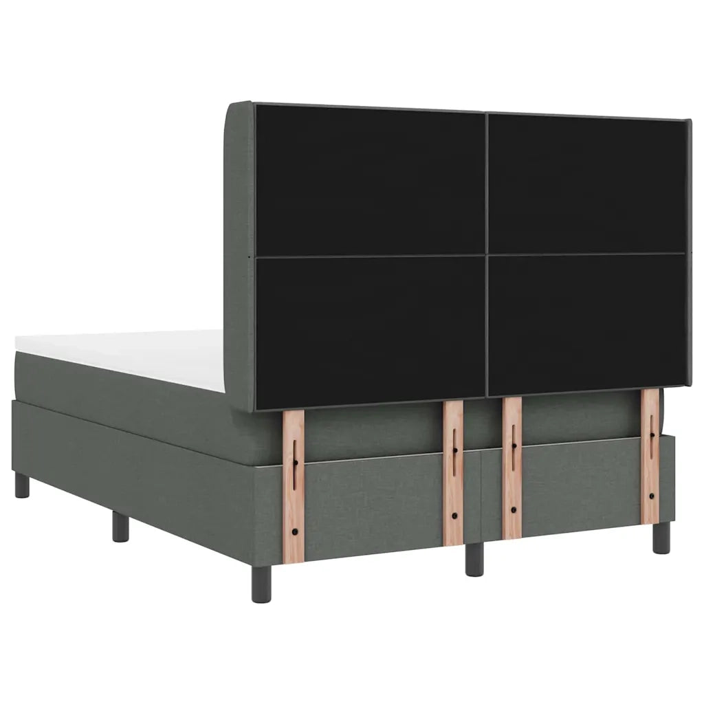 Letto a molle con materasso Grigio scuro 200 x 140 cm Tessuto