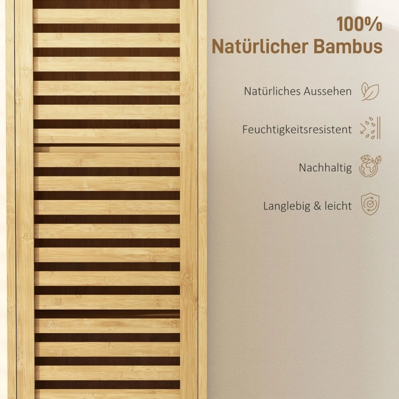ARMADIO BAGNO 34x30x170 cm Bambù Naturale con ante a lamelle