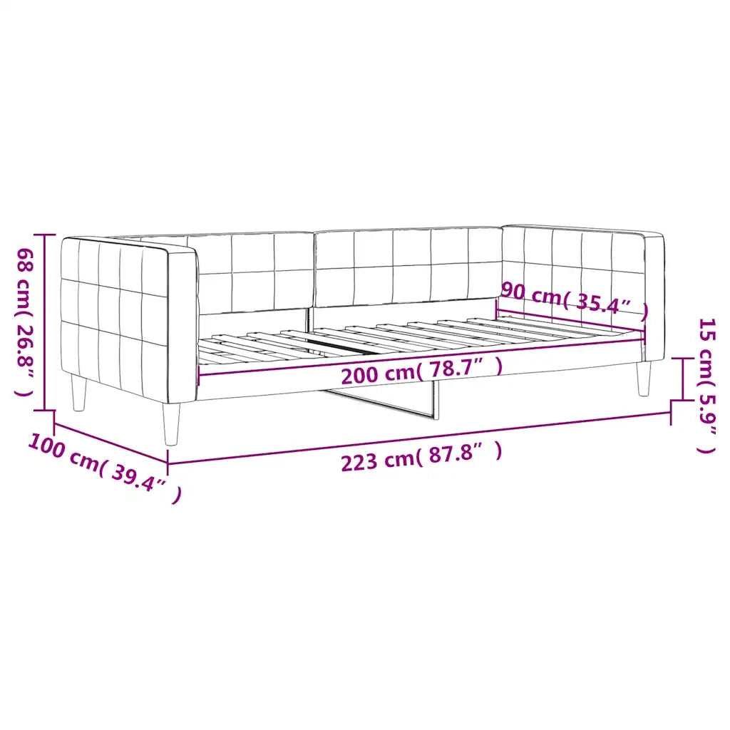 Letto da Giorno Blu 90x200 cm in Velluto 354007