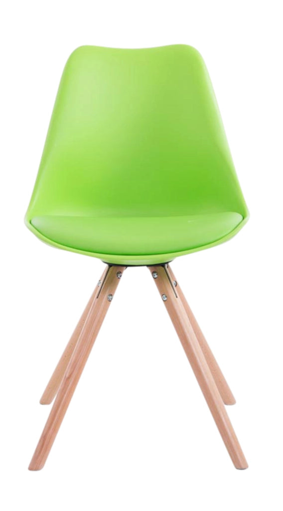 Set di 4 sedie Toulouse in ecopelle rotonde verde,natura