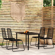 Set Mobili da Pranzo per Giardino 5 pz Nero cod mxl 35121