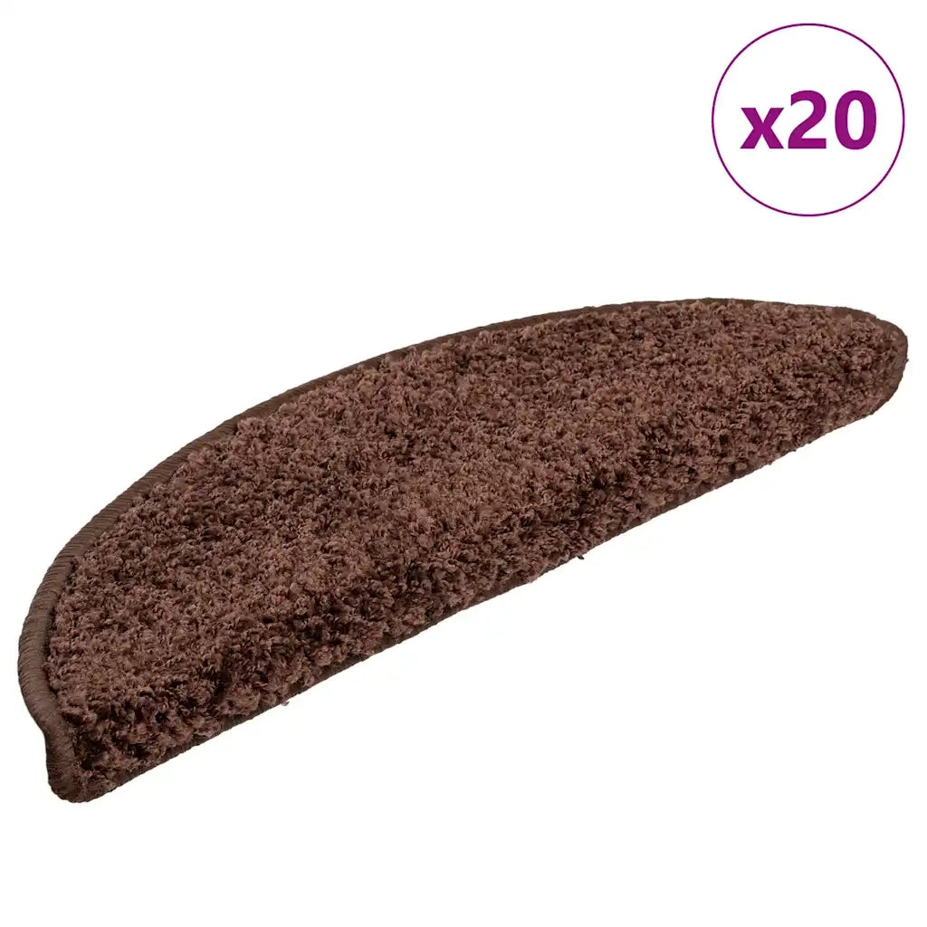 Tappetini per scale 20 pz 56x17x3 cm Marrone Semicircolari 3365840