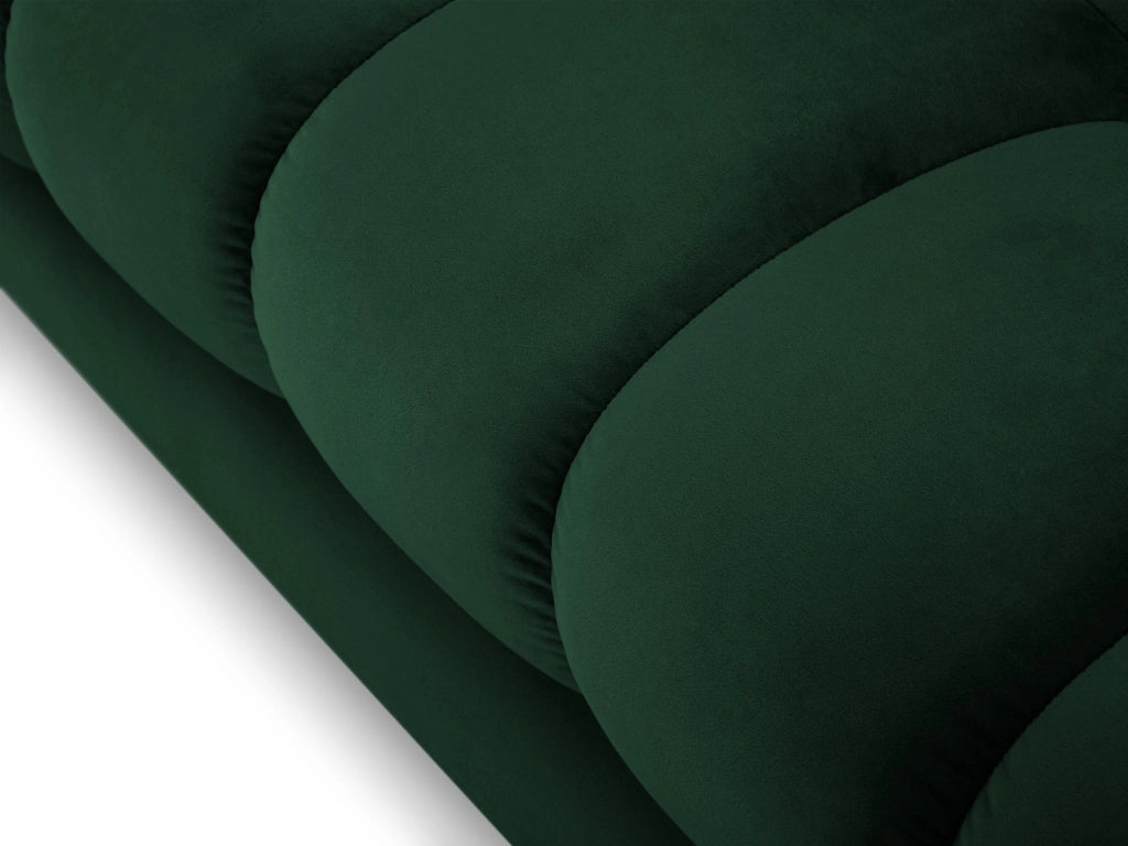 Cosmopolitan Design - Divano angolare destro "Bali" 5 posti in velluto verde bottiglia 