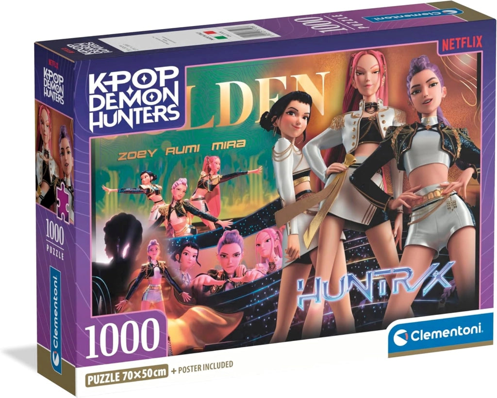 Puzzle 1000 Pezzi , Illustrazione con Tema K-pop Demon Hunters, 70x50 cm, Poster Incluso, Clementoni