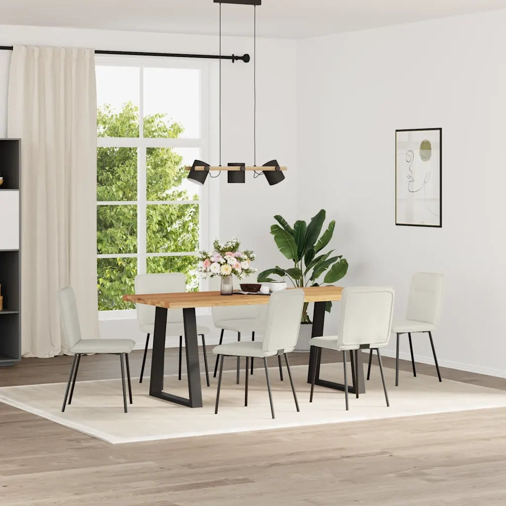 Sedie da Pranzo 6 pz Crema in Velluto 3315588