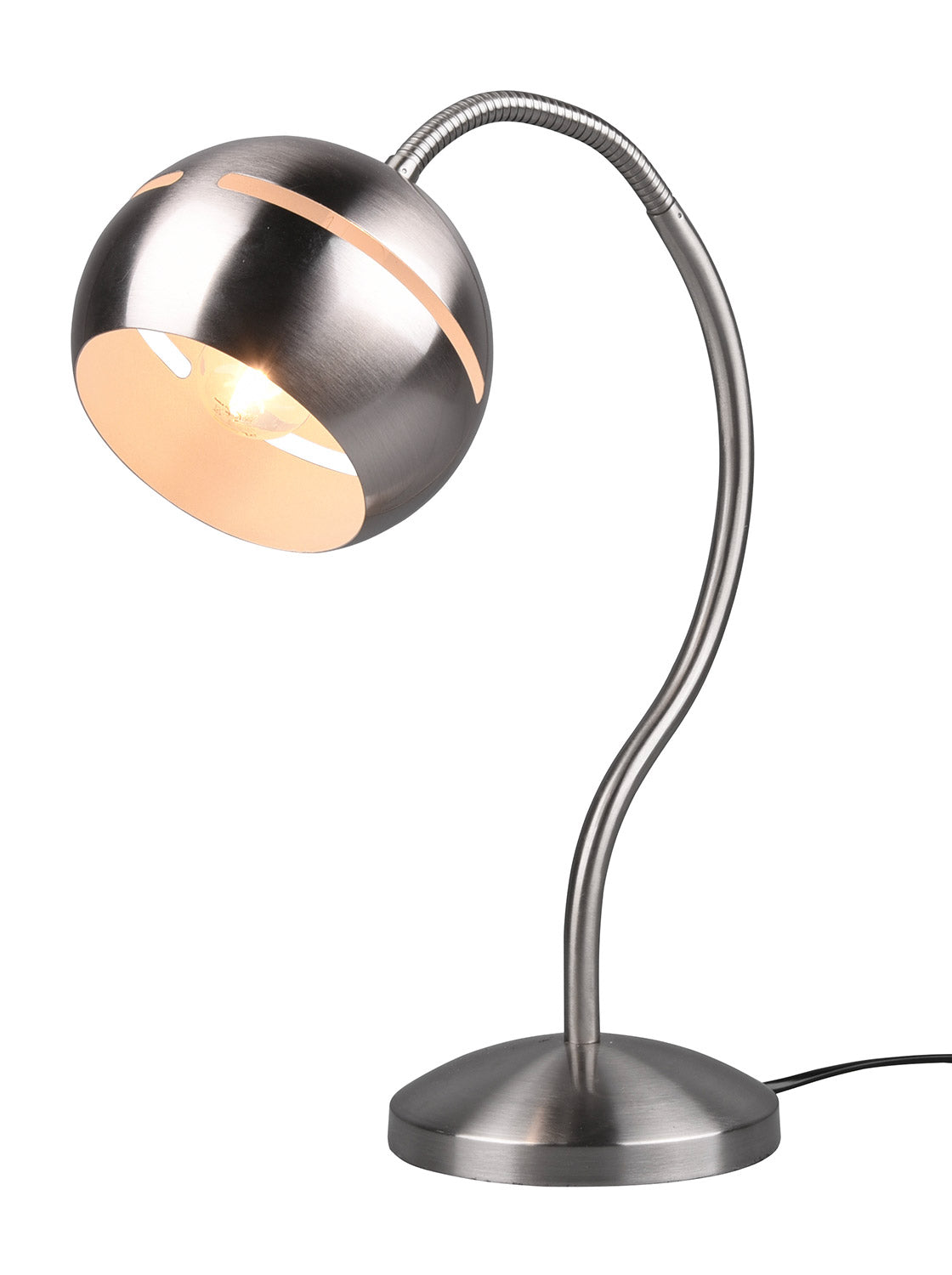 Lampada da Tavolo da Interno Attacco E14 in Metallo Nichel Satinato