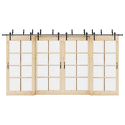 Kit di Binari per Porte Scorrevoli 427 cm Acciaio Nero 3295744