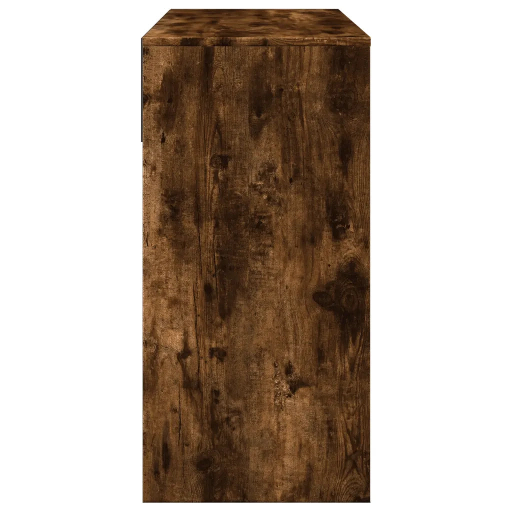 Toeletta con Specchio-Tavolo da Vanit¨¤ Rovere Fumo 80x39x80 cm