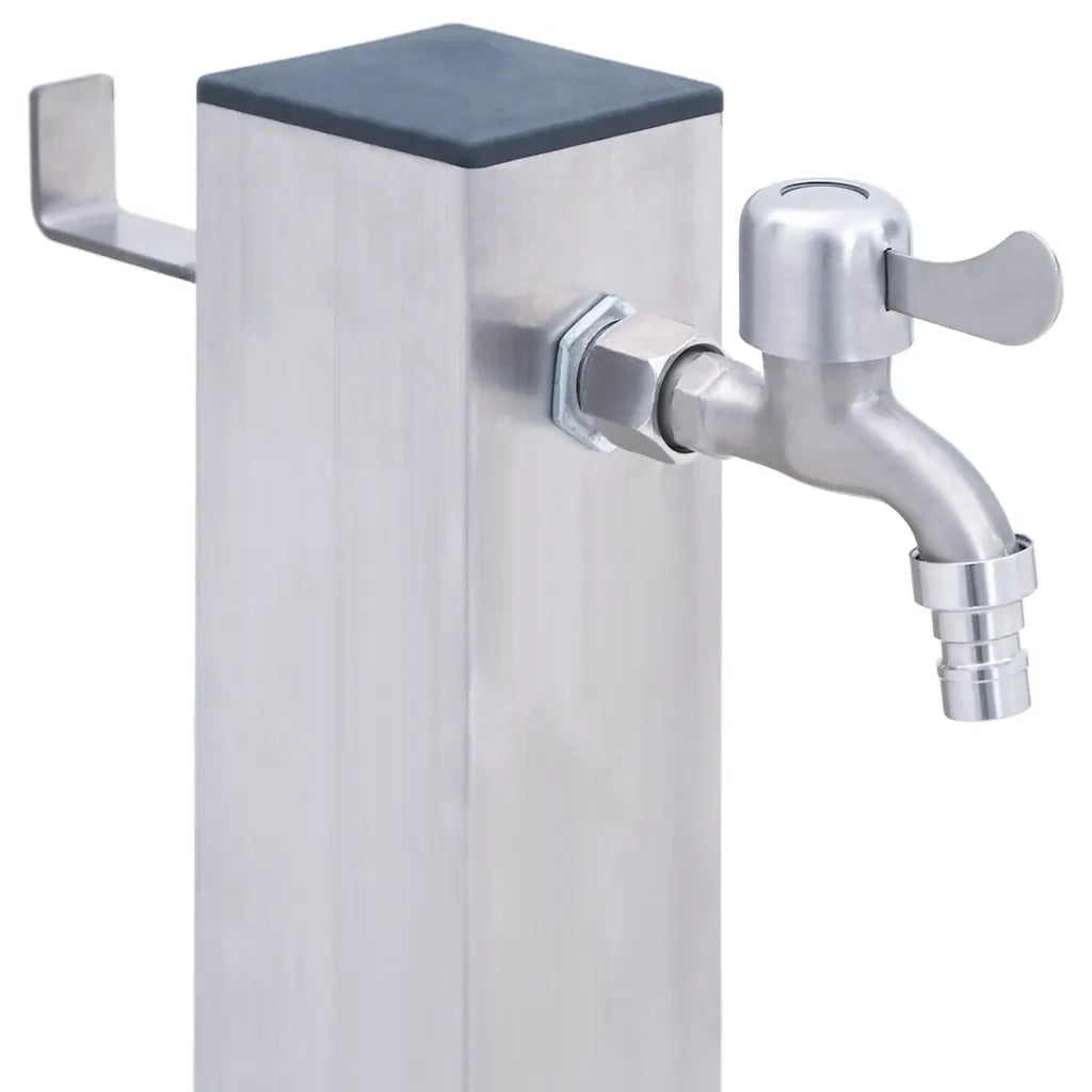 Colonna d'Acqua da Giardino 40 cm Acciaio Inox Quadrato