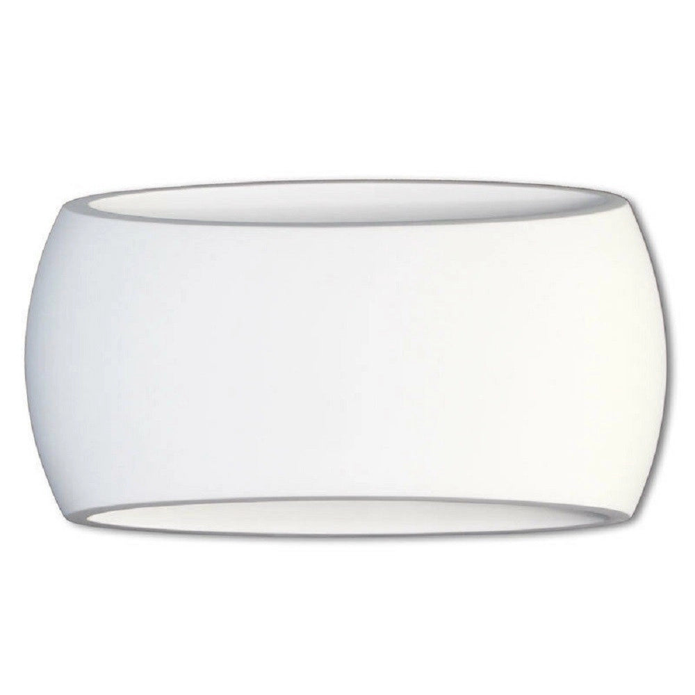 Trade Shop - Applique Da Parete Ovale In Gesso Verniciabile Doppia Emissione Luminosa R7s E08 -