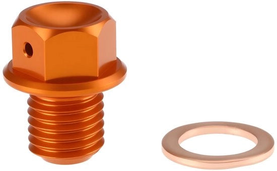 Raccoglitore di Olio Magnetico - Compatibile con KTM 125-530 SX/SX-F/EXC/EXC-F/EXC-R/XC/XC-W/XC-F - M12 x 1,5mm - 23mm lungo - 19mm largo - Resistente allo Shock - Olio di Scarico