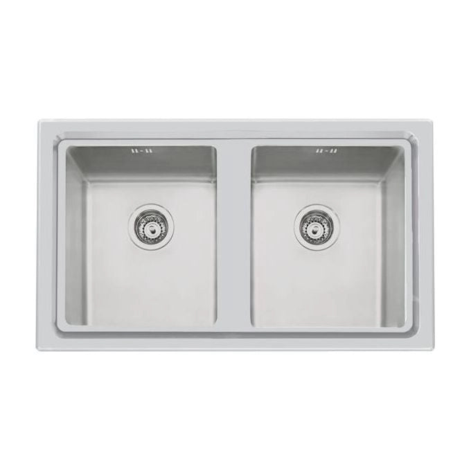 Foster 2283 050 KE Lavello da incasso Semifilo 2 Vasche Acciaio Inox AISI 304 87,3x51,3 cm colore Acciaio Inox Spazzolato
