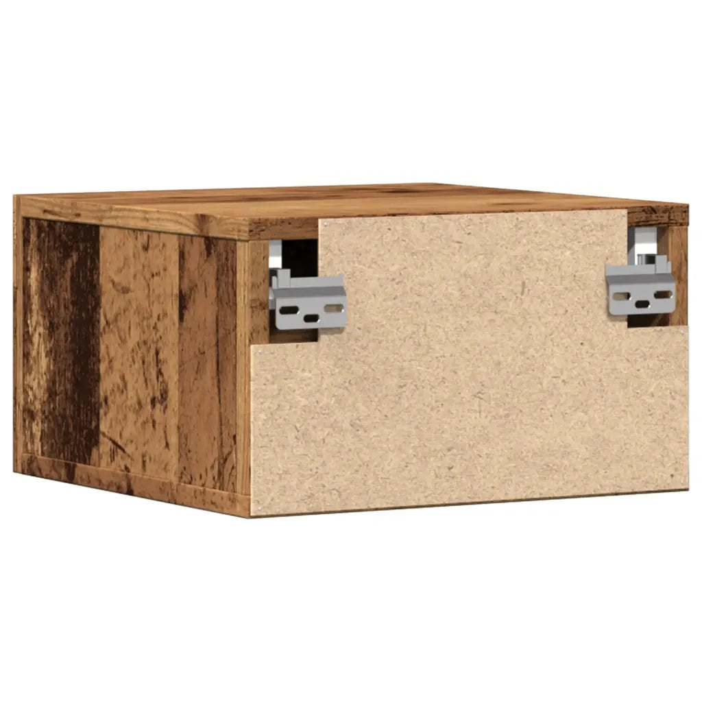 Comodino | Armadio da Notte | Mobiletto da notte a Muro Legno Antico 35x35x20 cm