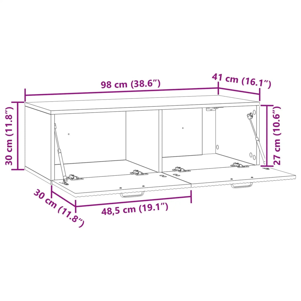 Mobile Porta TV da Muro Bianco 98 x 41 x 30 cm 899035