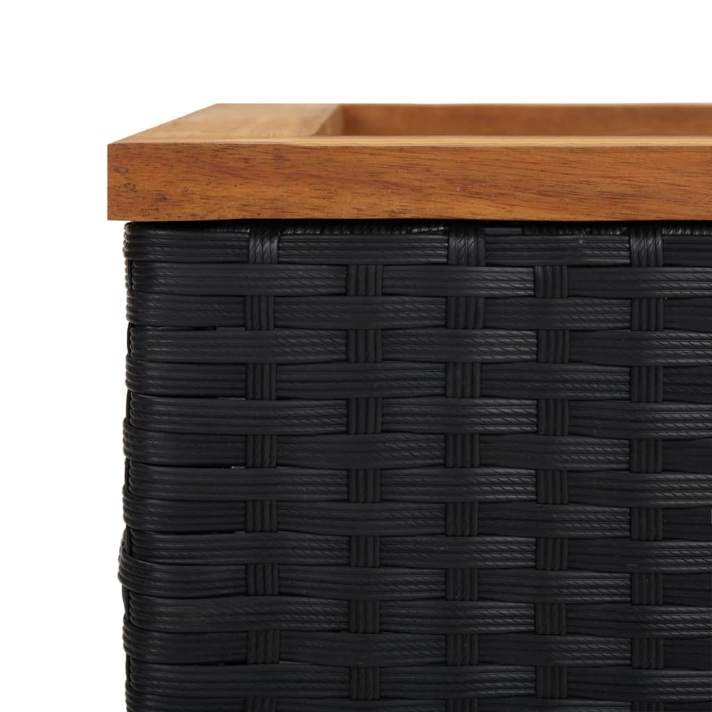 Fioriera rialzata per giardino e terrazza 40 x 40 x 40 cm in resina intrecciata nera 02_0037560