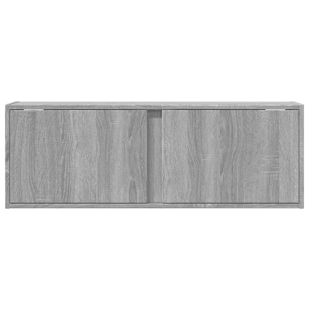 Mobile TV a Parete con Luci LED Grigio Sonoma 100x31x35 cm 852269