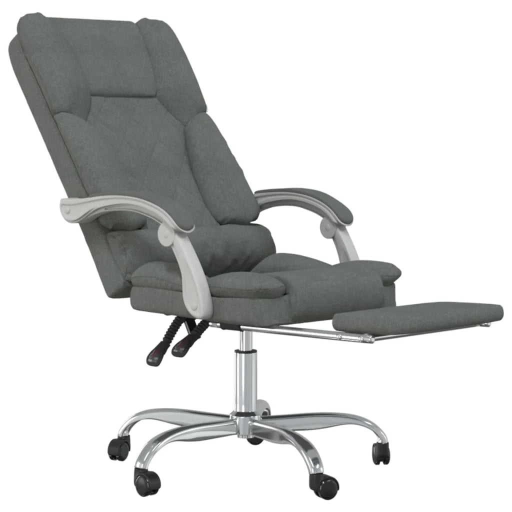 Poltrona massaggiante reclinabile per ufficio sala computer studio tessuto grigio scuro 02_0025388