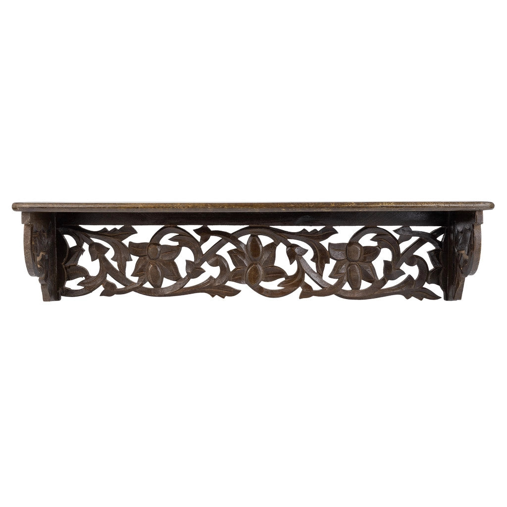 Mensola in legno marrone 60x15x13h cm