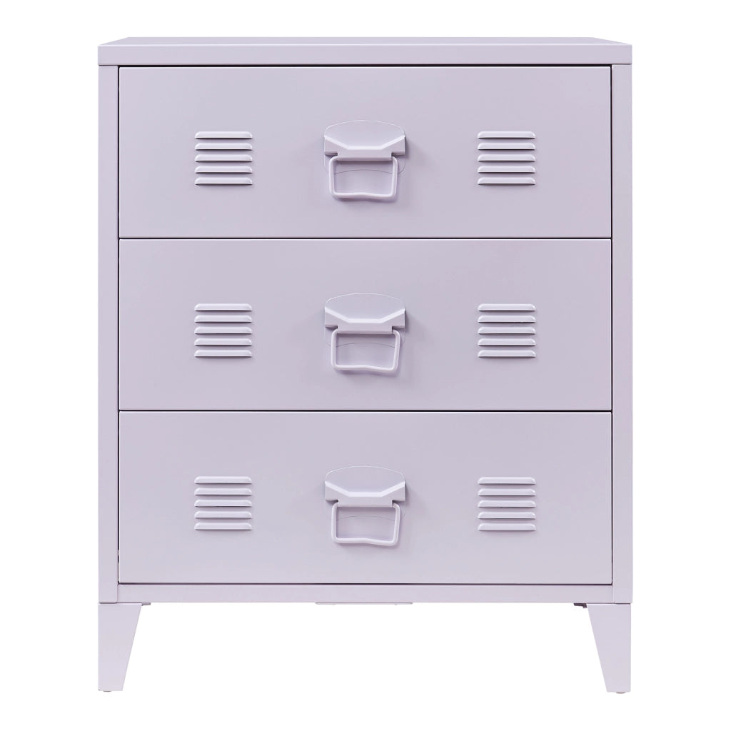 Cassettiera Hämeenlinna Comò in Acciaio con 3 Cassetti 72 x 60 x 40 cm Viola [en.casa]