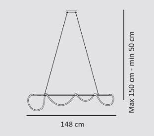NOEMI-SL B Lampadario a sospensione led bianco opaco 38W dimmerabile dimmerabile lumen 2510 SDD 2800 - 5000k