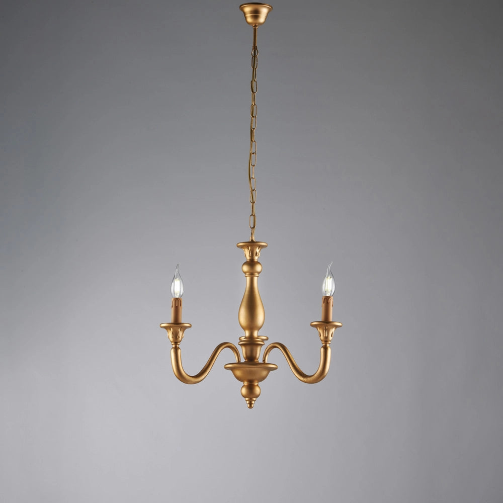 Lampadario in legno oro antico 48x41 cm