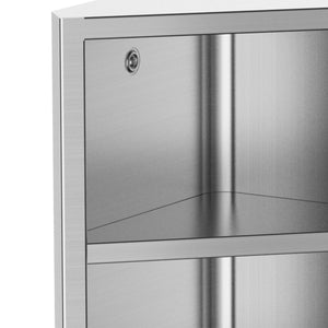 Pensile da Bagno Angolare 1 Anta Specchio 60x30x18,4 cm  Corn Bianco