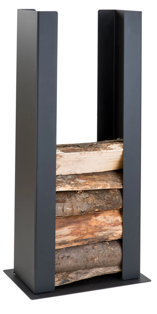 Portalegna da Terra e Muro 53x34,5x110 cm Crea Unico Terra E Muro in Acciaio Nero