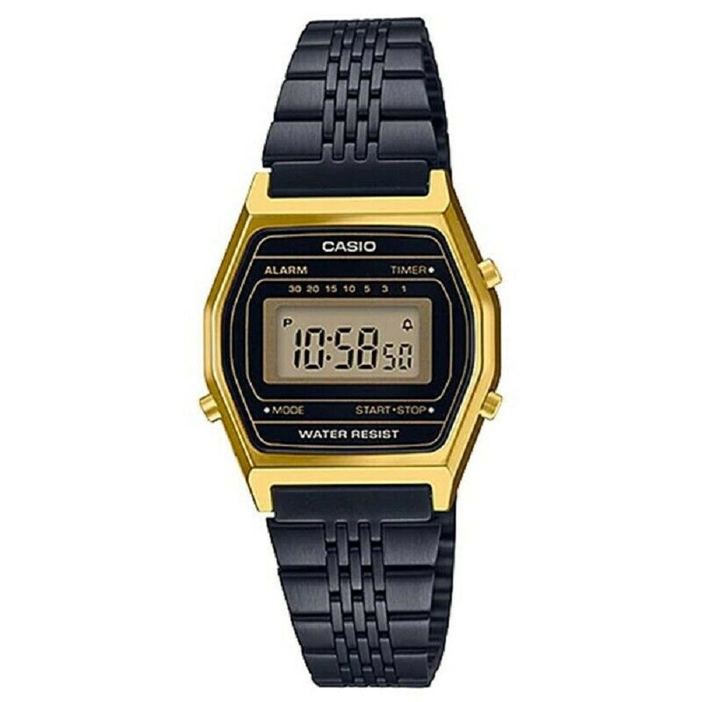 Trade Shop - Orologio Polso Casio Donna La690wgb-1df Vintage Acciaio Nero Cassa Dorata -