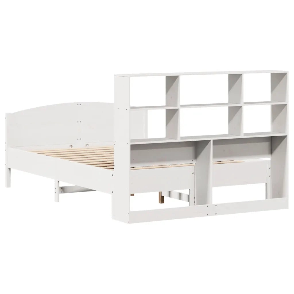 Letto Libreria senza Materasso Bianco 120x200 cm Legno di Pino 3323108