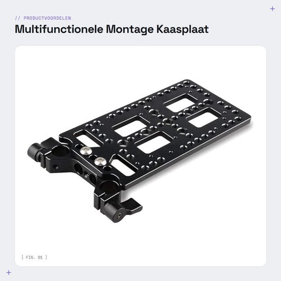 Accessori per fotocamera - Montaggio multifunzionale a piastre di gomma - Leggero e duraturo - Realizzato in alluminio - 15 mm cuscino di fissaggio LWS - Adatto per professionisti