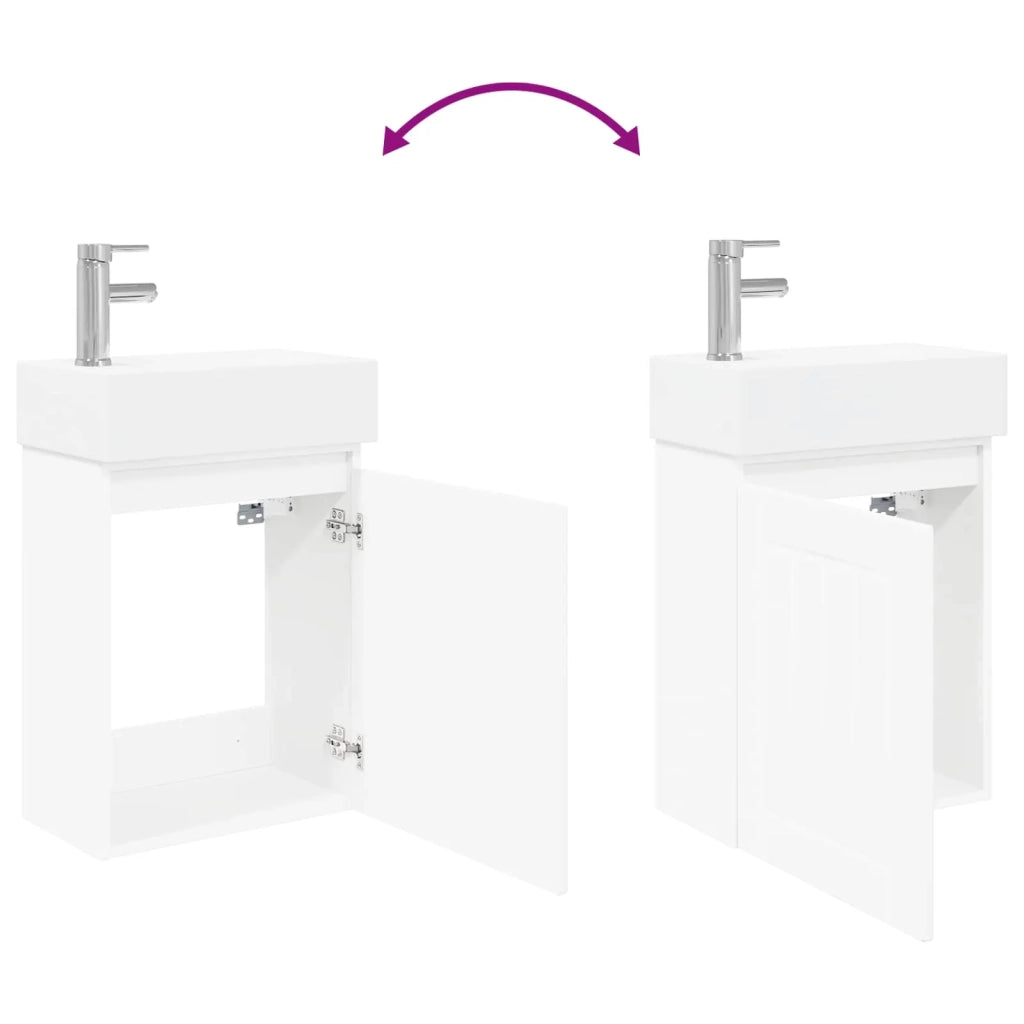 Mobile bagno con rubinetto Bianco 45,5 x 25,5 x 84 cm