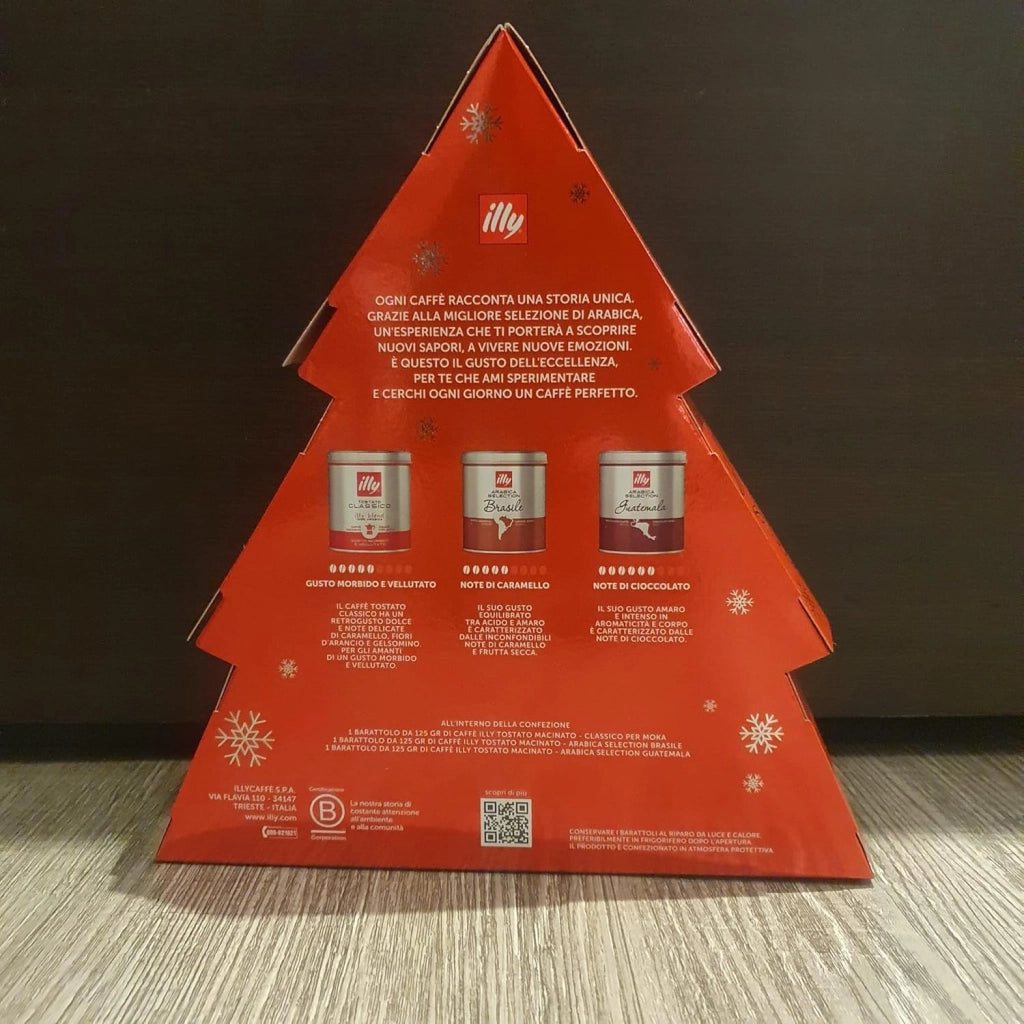 Illy 24675 albero di natale tostato classico, arabica selection guatemala, arabica selection brasile 3 x 125g