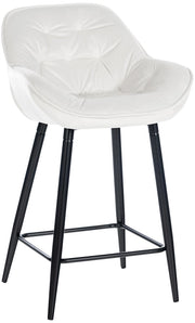 Sgabello da bar Gibson in velluto altezza seduta 76 cm bianco crema