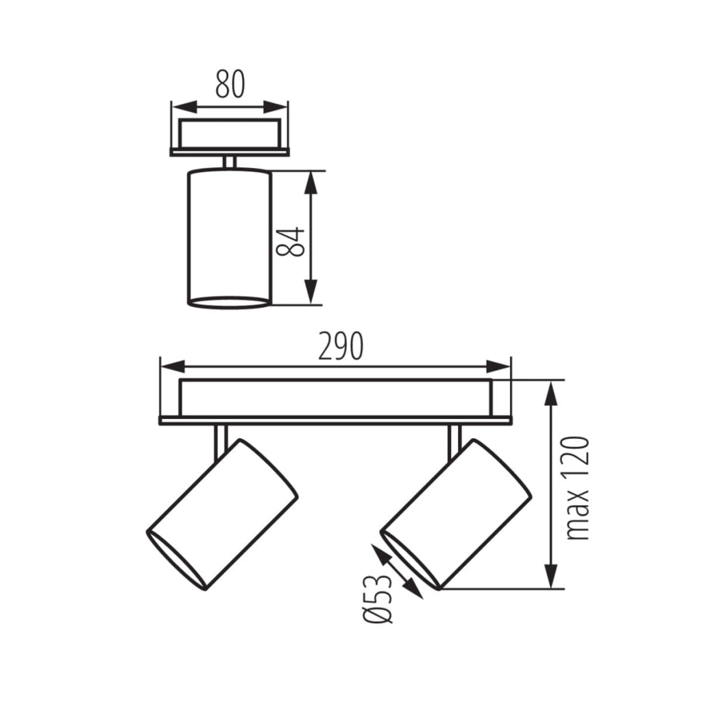 Spot parete/soffitto Kanlux Evalo nero/cromo 2xGU10 10W