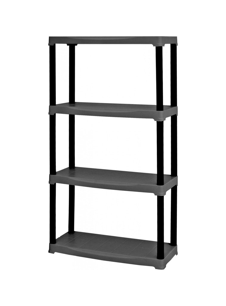 Scaffale a 2 ripiani in Akay, Scaffalatura multiuso per interno o esterno, 100% Made in Italy, cm 70x30h133, colore Antracite