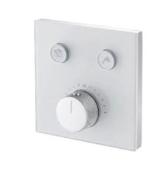Miscelatore incasso a pulsante termostatico -2 vie bianco/vetro