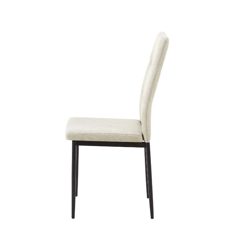 4X Sedia da pranzo Adara in tessuto beige H89xL63.5xP44
