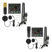 Trade Shop - Set Professionale Con Microfono A Condensatore Scheda Audio Q-sk8 Per Podcast Registrazione -