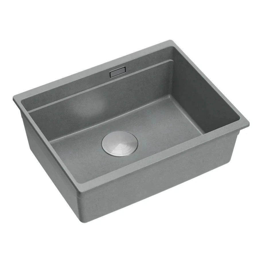 Lavello In Granito Logan 100 Grey Metallic Tappo acciaio