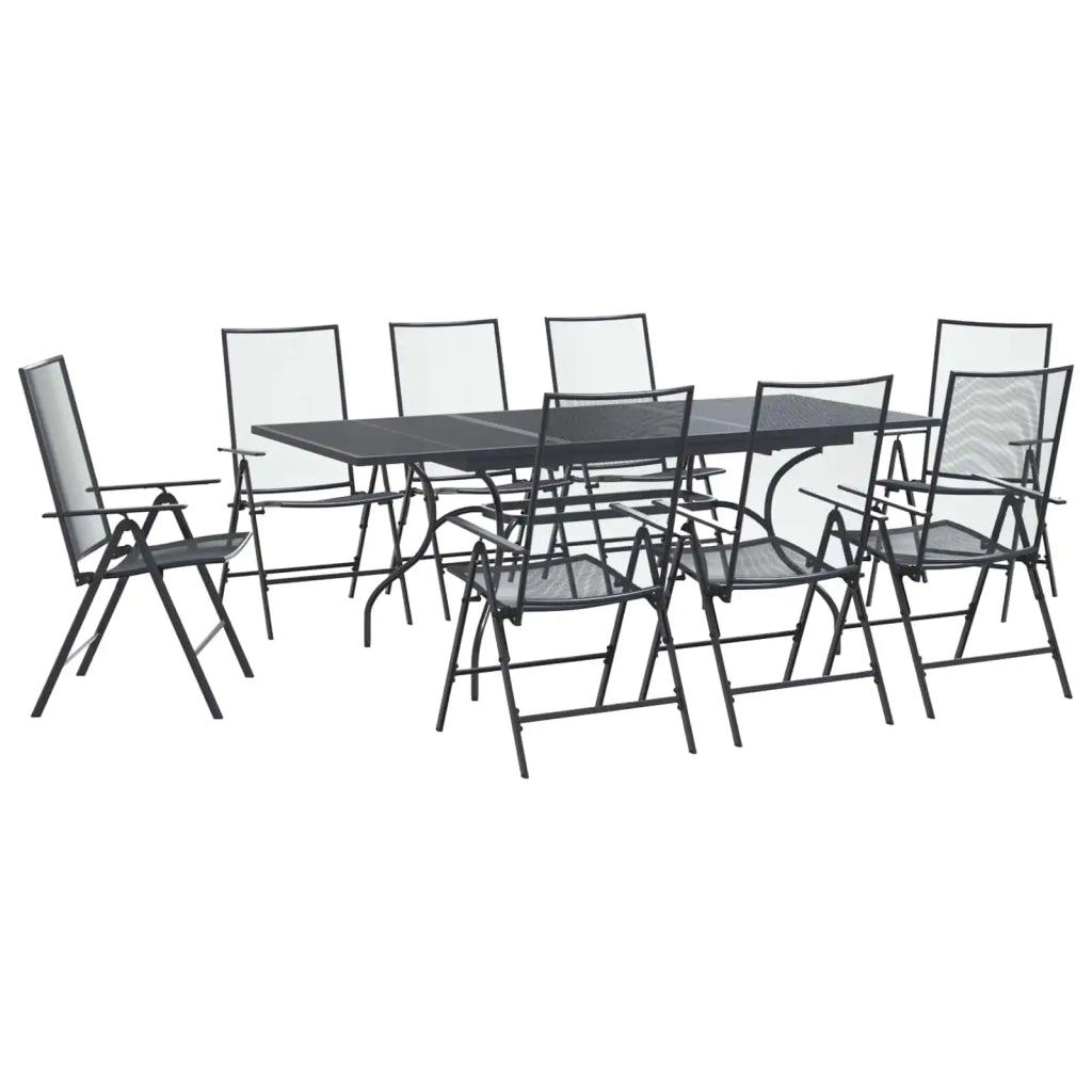Set da Pranzo per Giardino 9 pcs Antracite 212 x 90 x 76 cm 3429143