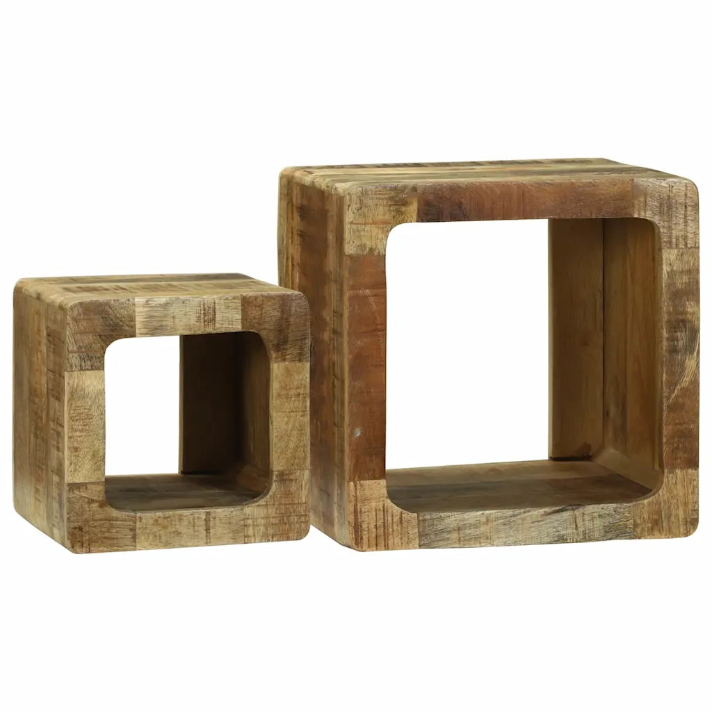 Mobile TV 2 pz-Set di 2 Credenza per TV Marrone Legno massello di mango ruvido