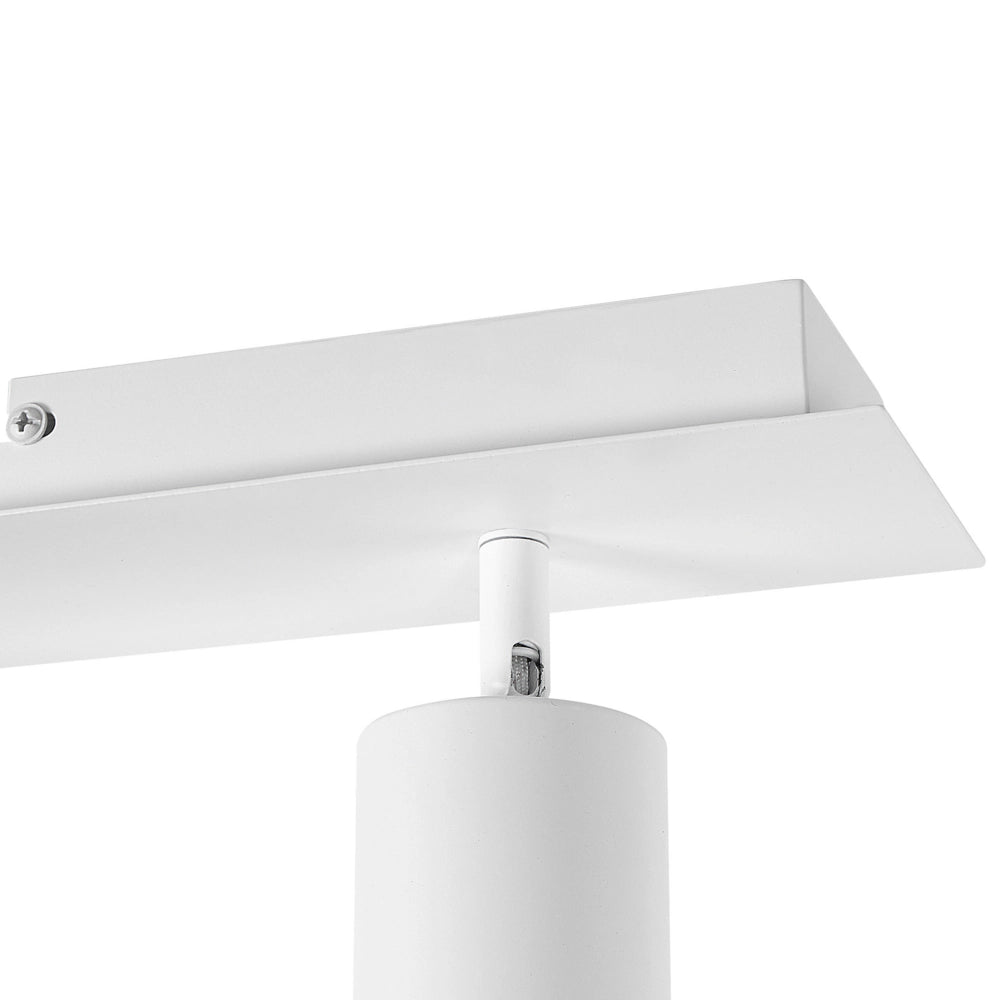 lampadario in Metallo Bianco 4 Tonalità Luci Orientabili Design Industriale Moderno Colore Opaco
