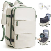 Zaino a vuoto per viaggio, sacchetto a vuoto con sistema di compressione per viaggi aerei, zaino a vuoto per viaggi con pompa impermeabile