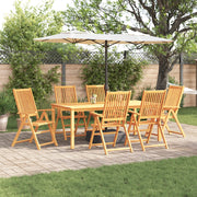 Set da pranzo da giardino 7 pezzi in legno di acacia solido pieghevole
